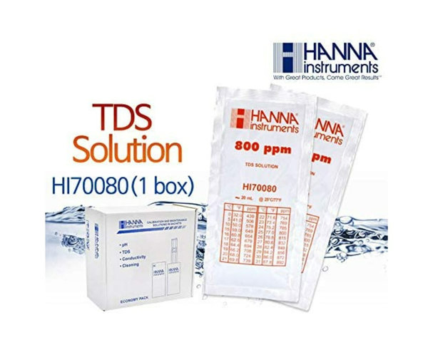 TDS HI70080 - Soluciones de calibración de la calidad del agua (25 piezas)